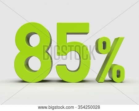 3d Render: Red 85% Percent Discount 3d Sign on Light Background, Special Offer 85% Discount Tag, Sale Up to 85 Percent Off, Eighty-five Percent Letters Sale Symbol, Special Offer Label, Sticker, Tag