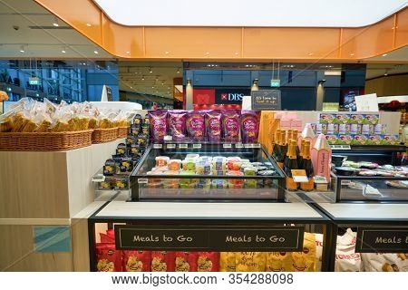 SINGAPORE - JANUARY 20, 2020: interior shot of Jasons Deli at the Shoppes at Marina Bay Sands. Jasons Deli is a supermarket and delicatessen.