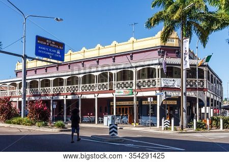 Townsville, Autralia - May 26th 2015: Molly Malones Irish Pub And Restaurant. The Building Is On The