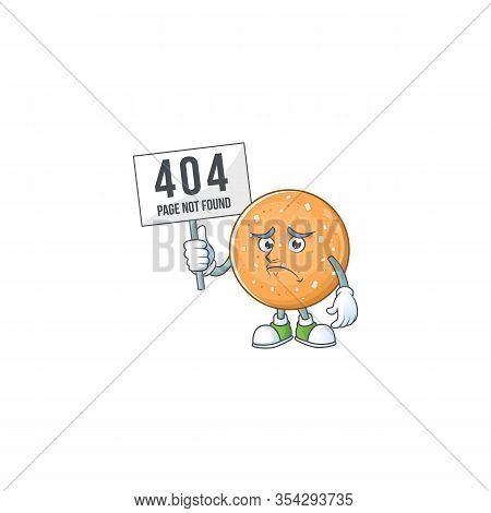 Cheerless Face Sugar Cookies Mascot Style Design Raised Up A Board