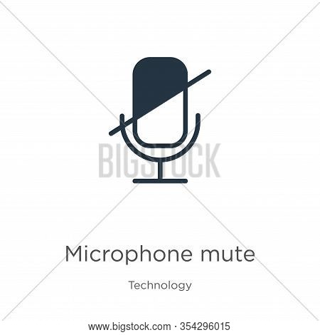 Microphone Mute Icon Vector. Trendy Flat Microphone Mute Icon From Technology Collection Isolated On
