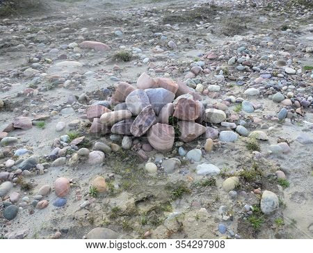 Group Of Stones In Ground Of Kaloor Himachal Pradesh India Top V