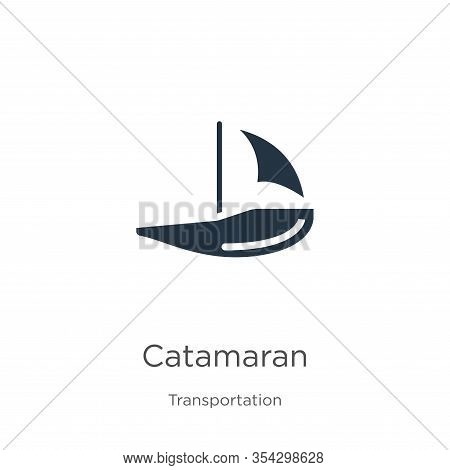 Catamaran Icon Vector. Trendy Flat Catamaran Icon From Transportation Collection Isolated On White B