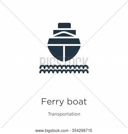 Ferry Boat Icon Vector. Trendy Flat Ferry Boat Icon From Transportation Collection Isolated On White