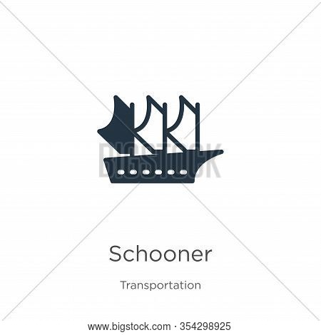 Schooner Icon Vector. Trendy Flat Schooner Icon From Transportation Collection Isolated On White Bac
