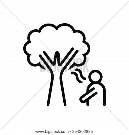 Black Line Icon For Necessary Essential Important Compulsory Oxygen Tree Environment Air Nature