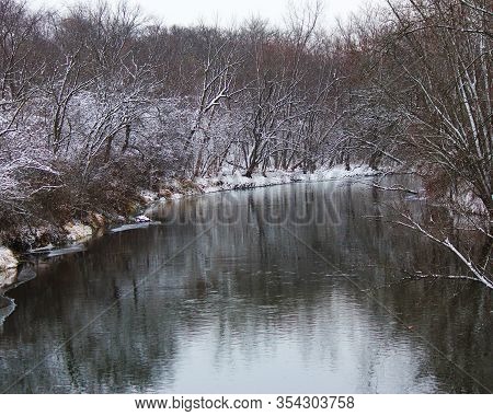 View Of A River In The Winter