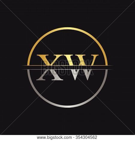 Creative Letter Xw Logo Vector With Gold And Silver Colors. Abstract Linked Letter Xw Logo Design