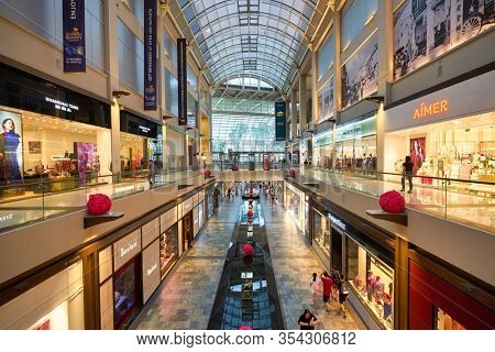 SINGAPORE - JANUARY 20, 2020: interior shot of the Shoppes at Marina Bay Sands