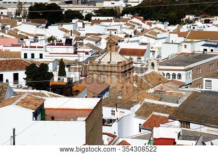 View Over Town Rooftops And The Carmen Church (iglesia Del Carmen), Estepa, Seville Province, Andalu