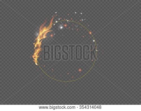 Ring Of Fire Flame On Transparent Background. For Used On Dark Backgrounds. Transparency Only In Vec