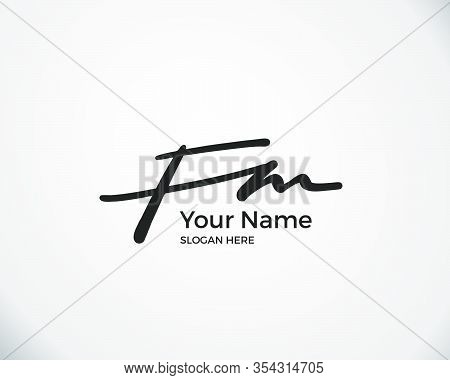 F M Fm Initial Logo Signature Vector. Handwriting Concept Logo.