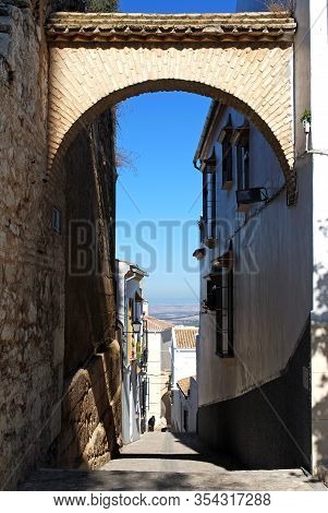 Estepa, Spain - November 13, 2008 - View Through An Archway Leading Off The Plaza De La Victoria, Es