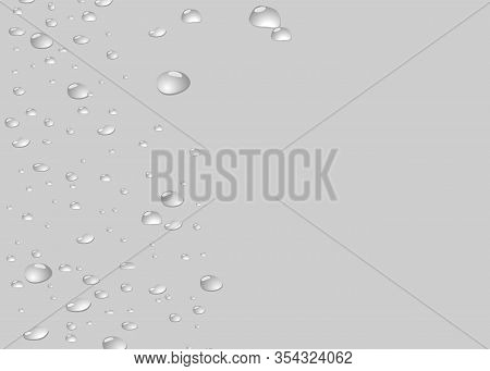 Realistic Vector Water Drops Transparent Background. Clean Drop Condensation Illustration