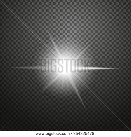 Glowing Light Explodes On A Transparent Background. Sparkling Magical Dust Particles. Bright Star. T