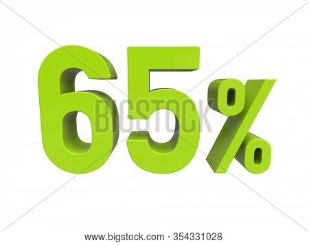 3d Render: ISOLATED 65% Percent Discount 3d Sign on White Background, Special Offer 65% Discount Tag, Sale Up to 65 Percent Off, Sixty-five Percent Letters Sale Symbol, Special Offer Label

