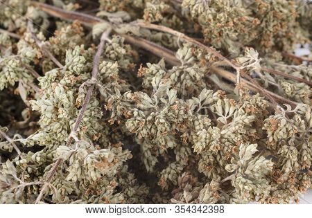 Dried Origano In Front Of White Background