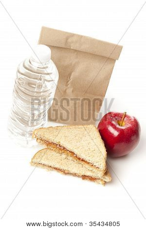 Erdnussbutter und Marmelade Sack Mittagessen