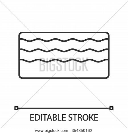 Memory Foam Mattress Linear Icon. Thin Line Illustration. Elastic, Soft, Body Contouring Mattress Fi