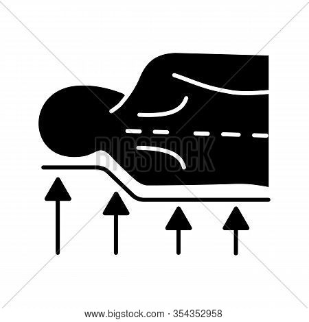 Orthopedic Mattress Glyph Icon. Anatomic Memory Foam Mattress. Orthopedic Spine Support. Correct Sle