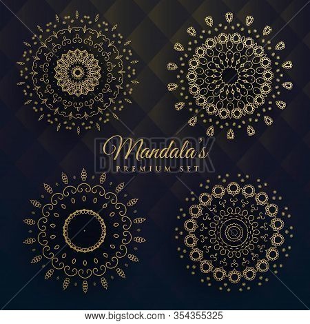Set Of Four Manadala Vector Designs Illustration