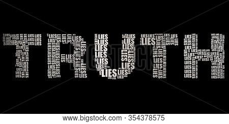 Truth Inside Lies Text Conceptual Metallic Silver Illustration