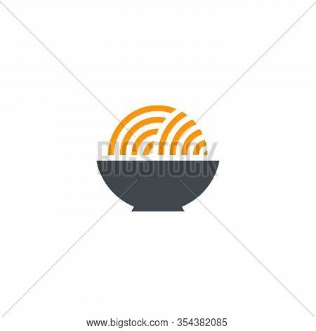 Simple Geometric Bowl Noodle Food Symbol Logo Vector