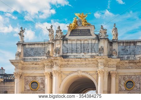 NANCY, FRANCE - June 23, 2018: Arc Here in Old Town Nancy, France