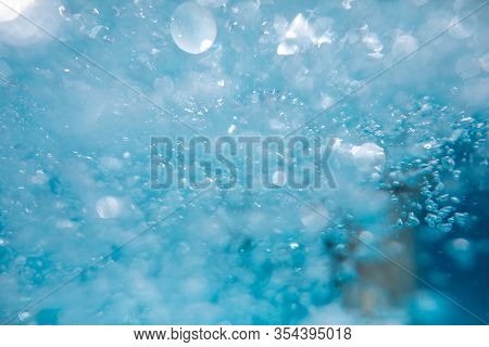 Beautiful water waves -  Splashed water wave in clean blue water, clean filtered water ready for drinking