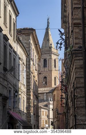Ripatransone, Ascoli Piceno, Marches, Italy: Typical Street Of The Historic Town At Morning