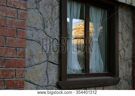 Walls Of The Diner And Coffee Shop With Ventilation And A Window