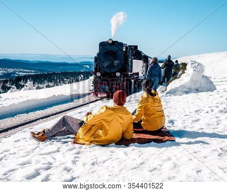 Harz National Park Germany, Historic Steam Train In The Winter, Drei Annen Hohe, Germany, Steam Loco