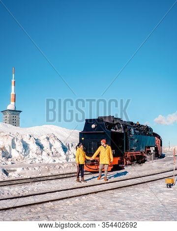Harz National Park Germany, Historic Steam Train In The Winter, Drei Annen Hohe, Germany, Steam Loco