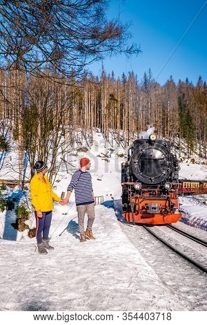 Harz National Park Germany, Historic Steam Train In The Winter, Drei Annen Hohe, Germany, Steam Loco