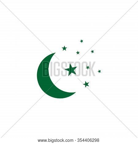 Moon And Stars At Icon Whrite Backround Eps 10