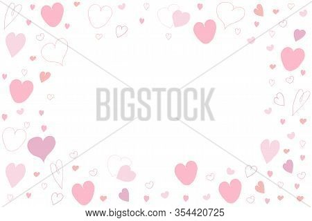Valentines Day Card Template. Modern Greeting Card For Decoration Design. Doodle Style.
