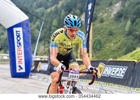 Els Cortals De Encamp, Andorra : Agust 6 2017 : Cyclists In La Purito 2017 In Andorra. Amateur Race 