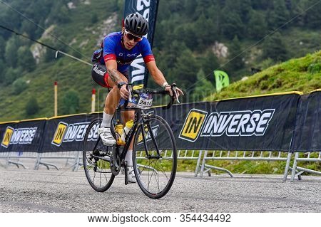 Els Cortals De Encamp, Andorra : Agust 6 2017 : Cyclists In La Purito 2017 In Andorra. Amateur Race 