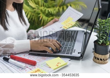 Website Development Startup Asian Designer Planning Wireframe Mobile Application Layout Design For W