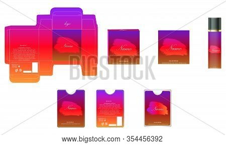 Packaging Design, Luxury Perfume Box,  Pocket Perfume And Deo Design Template And Mock Up Box. Illus