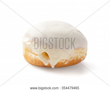 Traditional German Donut Berliner Or Sufgania Isolated