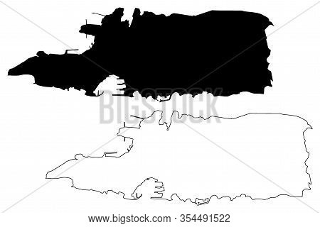 Split City (republic Of Croatia, Split-dalmatia County) Map Vector Illustration, Scribble Sketch Cit