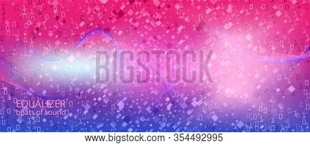 Binary Code Vector Equalizer. Matrix Flying Binary Code. Fractal Flow Glow Tech Neon Funky Trendy La