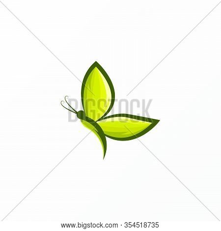 Vector Logo Illustration Butterfly Elegant Gradient Colorful Style