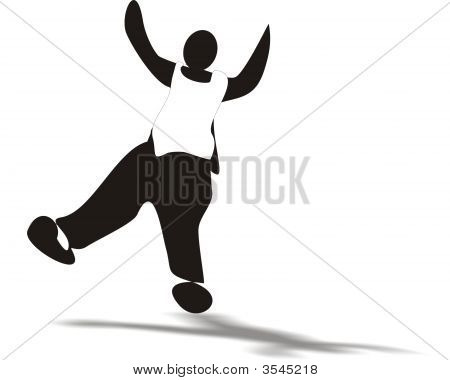 Ballerino di strada con ombra