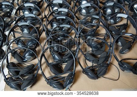 Headphones Used For Simultaneous Translation Equipment Simultaneous Interpretation Equipment . A Set