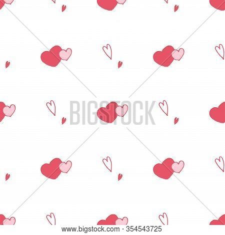 Abstract Wedding For Print Design. Seamless Heart Vector Icon, Love Symbol. Texture. Modern Pattern 