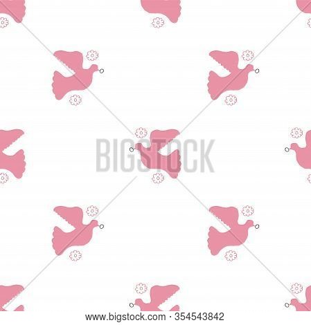 Wedding In Beautiful Style. Fabric Pattern. Vector Elegant Invitation Template. Textile Print Design