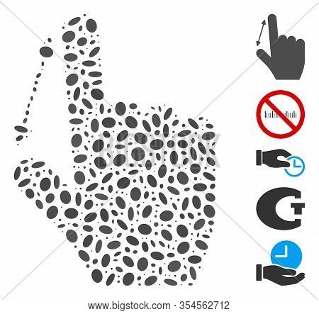 Dotted Mosaic Based On Measure Fingers. Mosaic Vector Measure Fingers Is Formed With Randomized Elli
