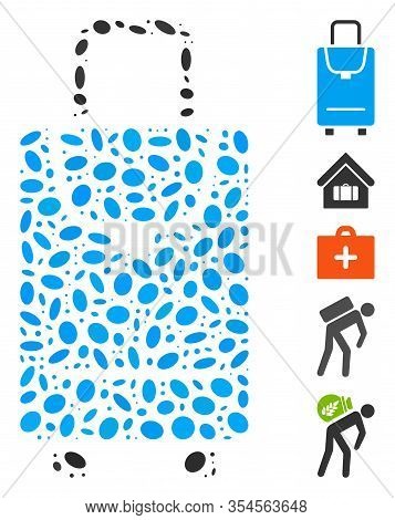 Dot Mosaic Based On Carryon. Mosaic Vector Carryon Is Formed With Randomized Oval Elements. Bonus Ic